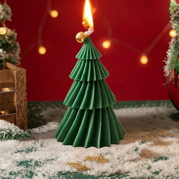 Festive Christmas Tree Shaped Candles Scented Holiday Decorations for Mantel Desktop Party Centerpieces Aromatherapy Gifts