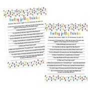 Festive Christmas Trivia Game Cards Version 3 25 Count Guessing Activity for Holidays - Printed 5x7 Size Set - Paper Clever Party