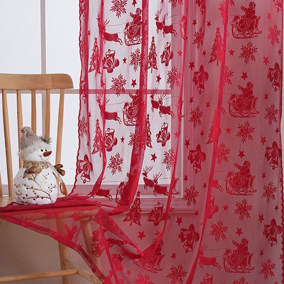 Festive Christmas Window Drapery Set - Seasonal HOME Decor with Unique Patterns for Seasonal Atmosphere Enhancement