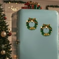 thumbnail image 1 of Festive Christmas Wreath Refrigerator Magnets Set - Durable Synthetic Resin Holiday Decor for Kitchen, Metal Doors & Cabinets - Realistic Holiday Home Decorations for Festive Season, 1 of 6