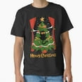 thumbnail image 1 of Festive Claws Christmas Holiday Feline Graphic Design Gift Present Unisex T-Shirt, up to Size 5XL, 1 of 2