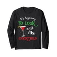 thumbnail image 1 of Festive Cocktail Glass Graphic Long Sleeve T-Shirt for Holiday Cheer, 1 of 3