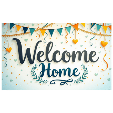 Festive Colors Homecoming Banner Party Decoration Welcome Home Banner for Family Gathering Indoor Decor Celebration