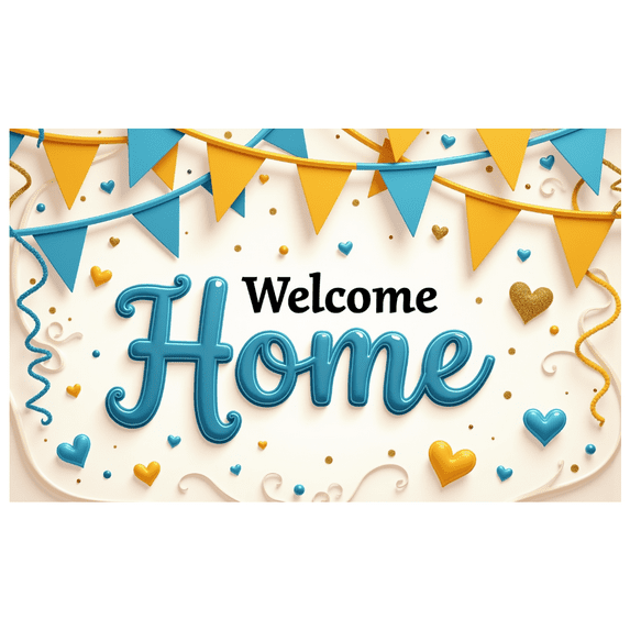 Festive Colors Homecoming Banner Party Decoration Welcome Home Banner for Family Gathering Indoor Decor Celebration