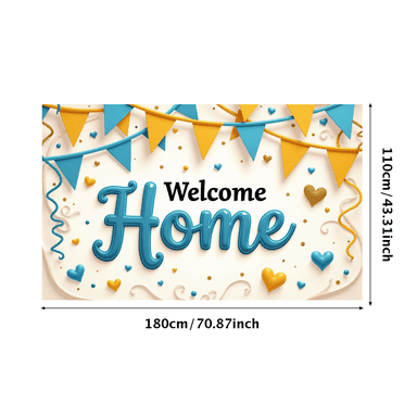 Festive Colors Homecoming Banner Party Decoration Welcome Home Banner for Family Gathering Indoor Decor Celebration