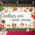 thumbnail image 1 of Festive Cookies Cocoa Banner Snowflake Christmas Display Snowman Reindeer Holiday Backdrop for Christmas Party Winter Gathering Holiday Celebration, 1 of 9