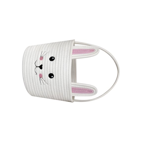 Festive Cotton Spring Basket With Handle For Treats Storage And Home Decor