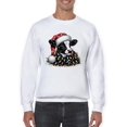 thumbnail image 1 of Festive Cow Christmas Lights Men's Sweatshirt, 1 of 4