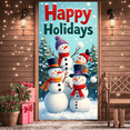 thumbnail image 1 of Festive Cows Christmas Banner Holiday Santa Hats Barn Scene for Home Party Indoor, 1 of 9