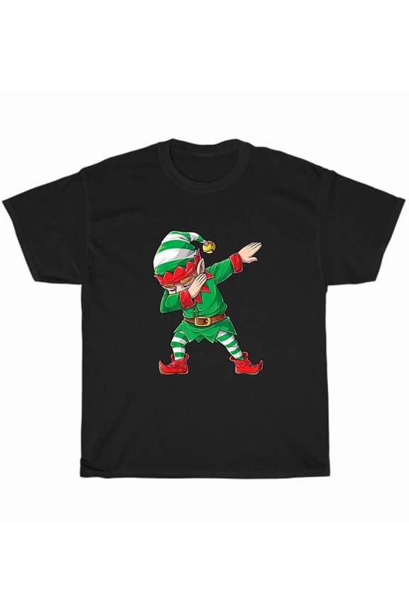 Festive Dabbing Elf Dab Dance Holiday Family Matching Funny Unique Unisex T-Shirt, up to Size 5XL