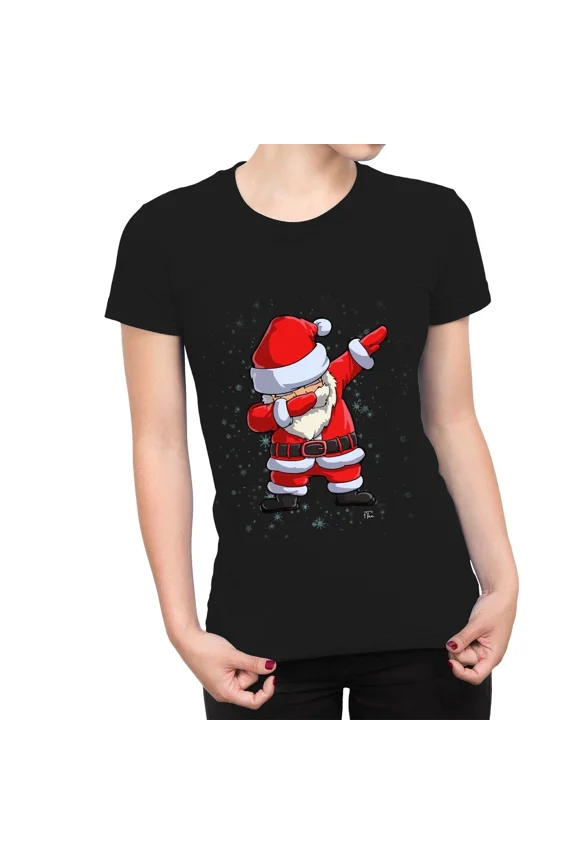 Festive Dabbing Figure Holiday Dance Cute Red-Hat Style Unisex T-Shirt up to size 5XL