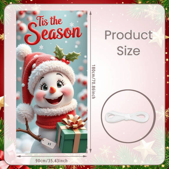 Festive Decor Snowman Banner Holiday Season Gift Decoration Christmas Cheer for Party Celebration Family Gathering Winter Event