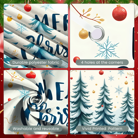 Festive Decoration Merry Christmas Banner Winter Wonderland Holiday Decor Colorful Design for Christmas Party Home Decoration Event Celebration