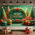 thumbnail image 1 of Festive Decoration Merry Christmas Holly Design Gift Prints Seasonal Banner for Holiday Decoration Family Celebration Winter Party, 1 of 9