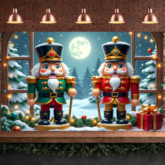 Festive Decoration Nutcracker Christmas Holiday Banner for Winter Celebrations Indoor Parties Seasonal Decor