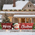 thumbnail image 1 of Festive Decorative Christmas Banner Holiday Gifts Red Background Santa Claus Design for Seasonal Celebration Indoor Decor, 1 of 9