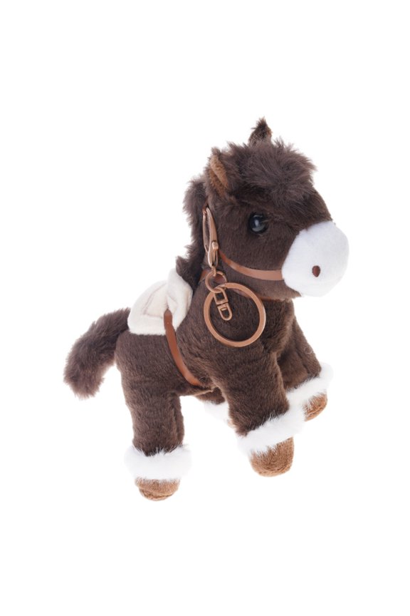 Festive Decors Plush Zodiacs Horse Ornament Keychain Portable 18cm Size Pendant for Home and Giving Occasions