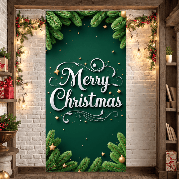 Festive Design Christmas Banner Celebration Background for Holiday Party Indoor Outdoor Decoration