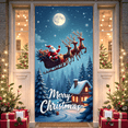 thumbnail image 1 of Festive Design Christmas Banner Santa Sleigh Reindeer Moonlight Snowy Backdrop for Holiday Party Home Decoration Winter Wonderland, 1 of 9