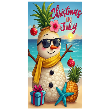 Festive Design Christmas Banner Tropical Decor Summer Party Decoration Tropical Beach Theme for Summer Celebration Beach Party Holiday Event