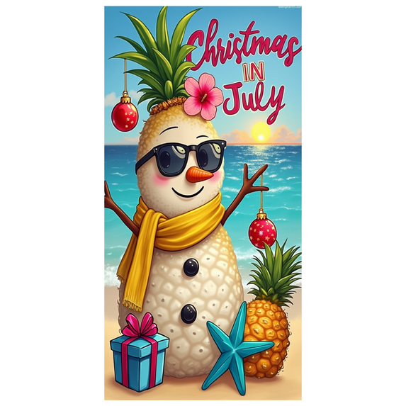 Festive Design Christmas Banner Tropical Decor Summer Party Decoration Tropical Beach Theme for Summer Celebration Beach Party Holiday Event