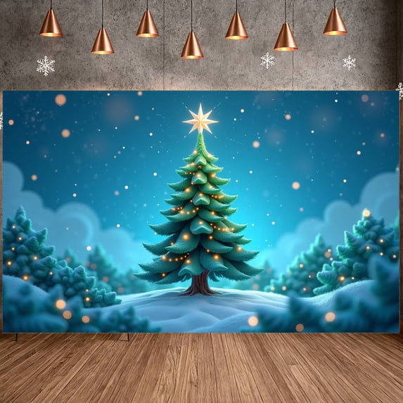 Festive Design Christmas Tree Snowy Scene Holiday Decoration Seasonal for Winter Celebration Home Decor Outdoor Use