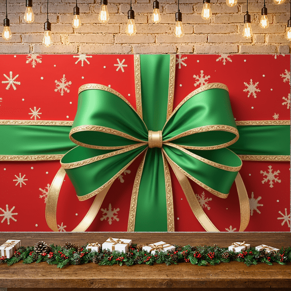 Festive Design Happy Christmas Greeting Banner Decorative Elements Holiday Theme New Year Celebration for Holiday Party Indoor Decoration Family Gathering