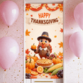 thumbnail image 1 of Festive Design Happy Thanksgiving Banner Decorative Turkey Harvest Pumpkins Celebration Banner for Thanksgiving Party Fall Decor Harvest Festival, 1 of 9