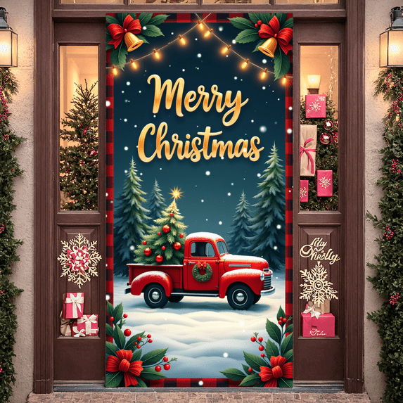 Festive Design Merry Christmas Banner Animal Theme Red Cardinal Decorative for Christmas Party Indoor Decoration Holiday Celebration