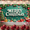 thumbnail image 1 of Festive Design Merry Christmas Banner Decorative Holly Candy Cane for Holiday Party Indoor Celebration Winter Event, 1 of 9