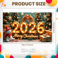 thumbnail image 1 of Festive Design Merry Christmas Banner Holiday Decoration Gold Light Up 2026 Banner for Christmas Party Celebration Indoor Decor, 1 of 9