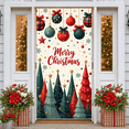 thumbnail image 1 of Festive Design Merry Christmas Banner Red Green Ornaments Holiday Trees Graphic for Christmas Party Indoor Home Decoration, 1 of 9