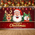 thumbnail image 1 of Festive Design Merry Christmas Banner Reindeer Santa Snowman Christmas Tree for Holiday Party Indoor Decoration Family Celebration, 1 of 9