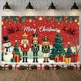 thumbnail image 1 of Festive Design Merry Christmas Decorative Banner Nutcracker Theme Holiday Backdrop for Winter Celebration Indoor Decoration Kids Party, 1 of 9