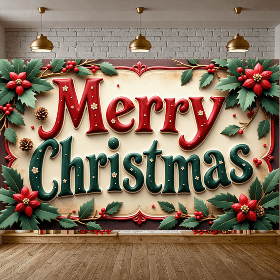 Festive Design Merry Christmas Holiday Banner Decorative Christmas Elements for Holiday Celebration Indoor Outdoor Event