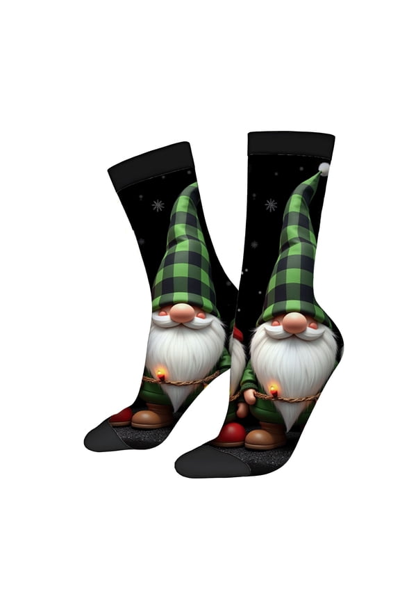 Festive Design Socks - 2 Pairs of Cozy Unisex Trendy Socks with Snowflakes Perfect for Winter and Holiday Cheer