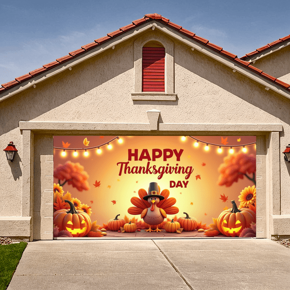 Festive Design Thanksgiving Banner Autumn Decor Turkey Illustration Harvest Theme for Fall Celebration Thanksgiving Dinner Seasonal Event