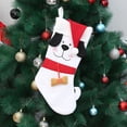 thumbnail image 1 of Festive Dog Shaped Christmas Stocking for Pets, Holiday Treat Gift Bag with Fun Animal Design, 1 of 6