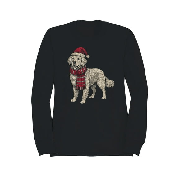 Festive Dog in Santa Hat Art Men's Sweatshirt