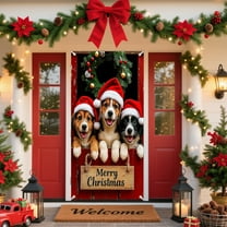 Festive Door Curtain 180x90cm Christmas Holiday Decoration Door Cover with Bright Patterns for Home Party Wall Decor Seasonal Indoor Outdoor Use