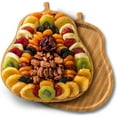 Festive Dried Fruit and Butter Toffee Pecans on Bamboo Pear Shaped