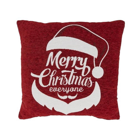Festive Elegance Chenille Jacquard Santa Throw Pillow Cover