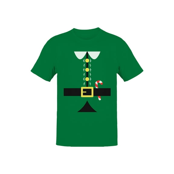Festive Elf Suit Design with Candy Cane Men's T-shirt