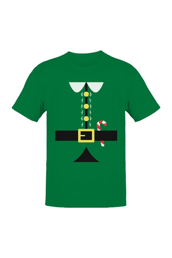 Festive Elf Suit Design with Candy Cane Men's T-shirt