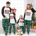 thumbnail image 1 of Festive Family Matching Christmas Pajamas Set with Merry and Bright Design, Sizes NB to 6XL with Pet Outfit, 1 of 7