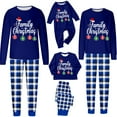 thumbnail image 1 of Gelikeya Matching Christmas Pajamas for Family - Letter Print Shirts and Plaid Pants, Holiday Couples Outfits, Long Sleeve (Child, 8-9 Years), 1 of 6