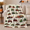 thumbnail image 1 of Festive Farm Tractor Holiday Scene Rustic Christmas, Festive Holiday Scene, Warm Flannel Blanket for Cabin and Lodge, Art Lovers Christmas Gift, Festive Home Decor, 1 of 9