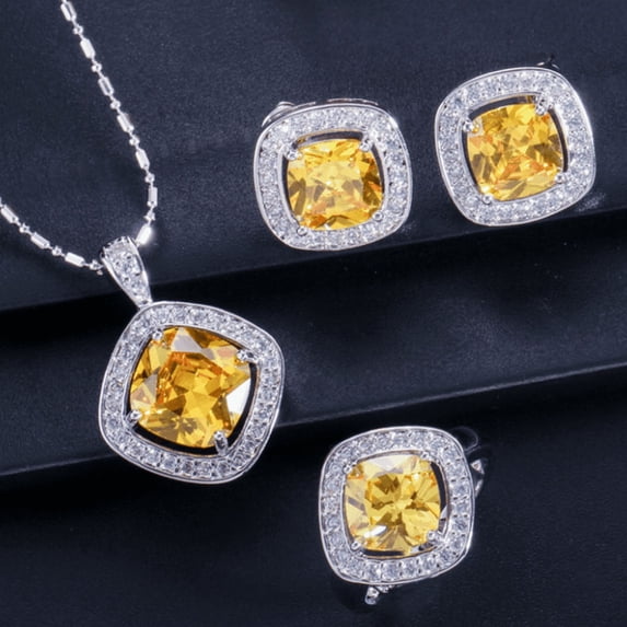 Festive Fashion 4pc Princess Signature Jewelry Set - GOLDEN SAPPHIRE