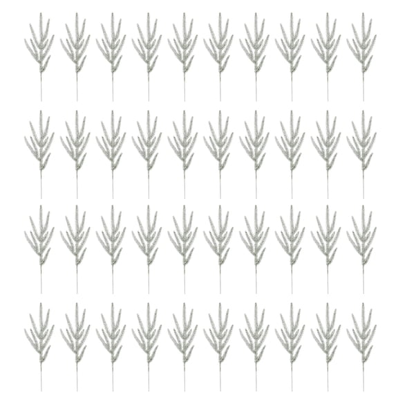 Festive Faux Pine Needle Stems 40PCS, Realistic Detailing & Easy-Shape Design, Indoor/Outdoor Holiday Craft Decorations