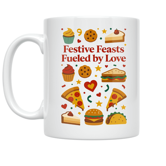Festive Feasts Fueled by Love - Food Enthusiast - 11 oz Ceramic Coffee Mug